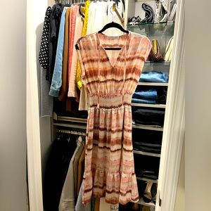 London - designer boutique dress - sunset print S